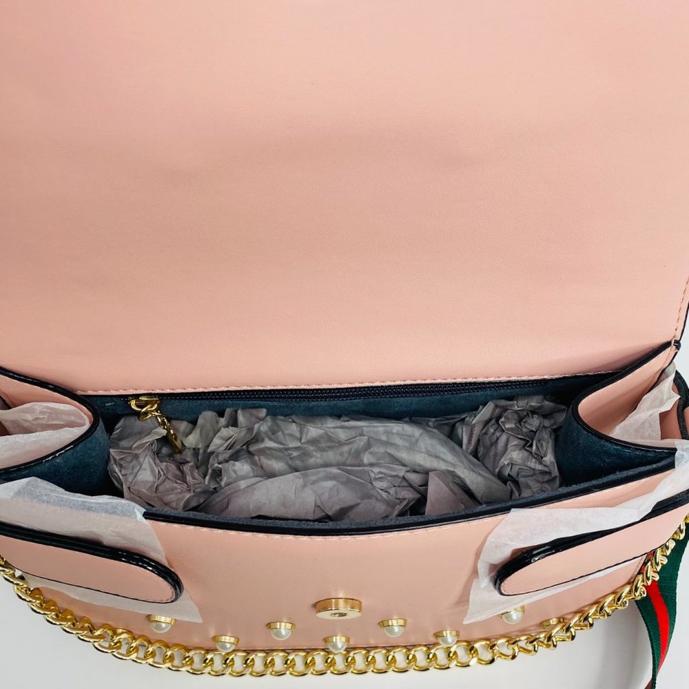 Trendy Pink Bee Bag w/ Wide Shoulder Strap - Picture 10 of 10